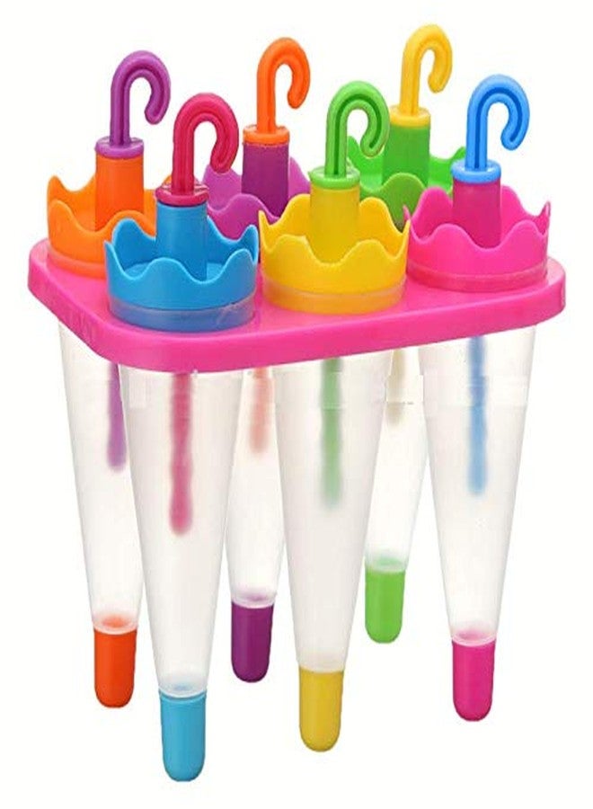 Rasikvar Set of 6 Plastic Reusable Ice Pop Makers, Homemade Popsicle/Frozen Ice Cream/Kulfi Candy for Children & Adults - Multicolor - Image 2